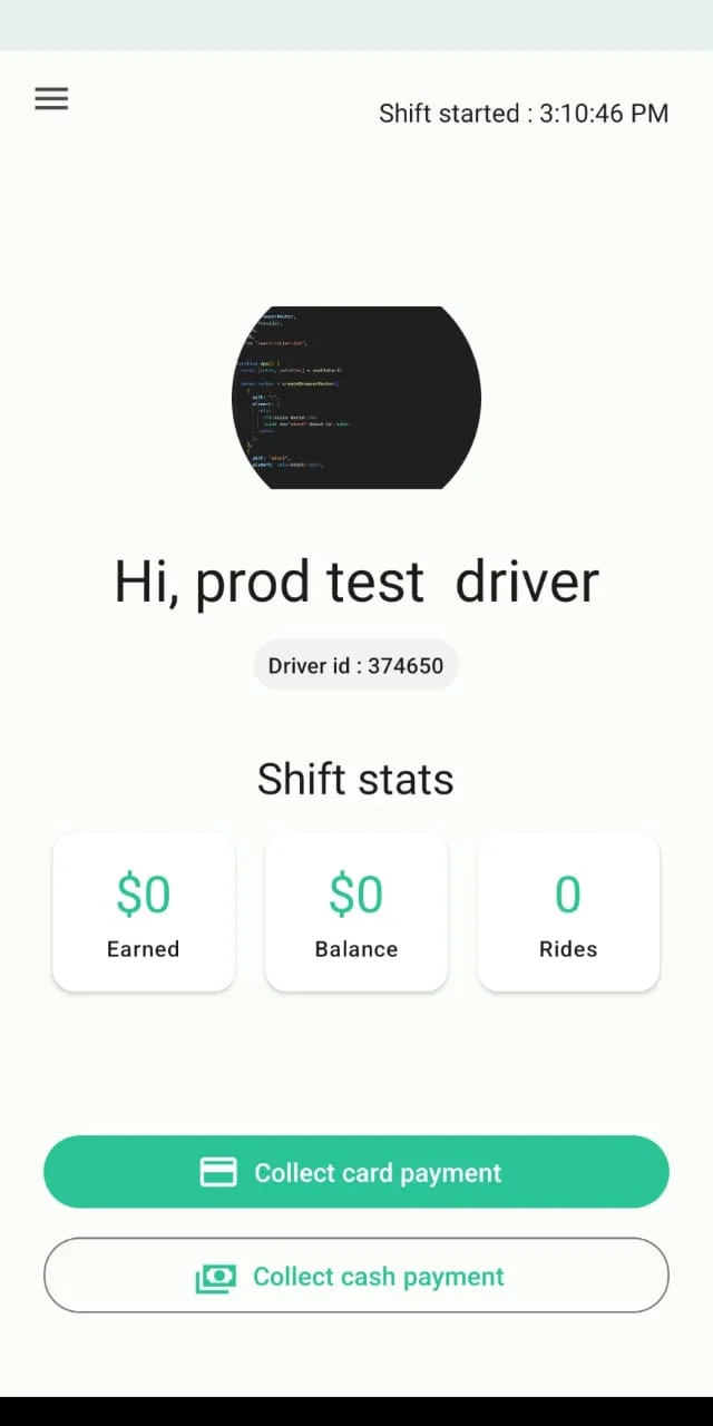 TaxiPay - app screen 1