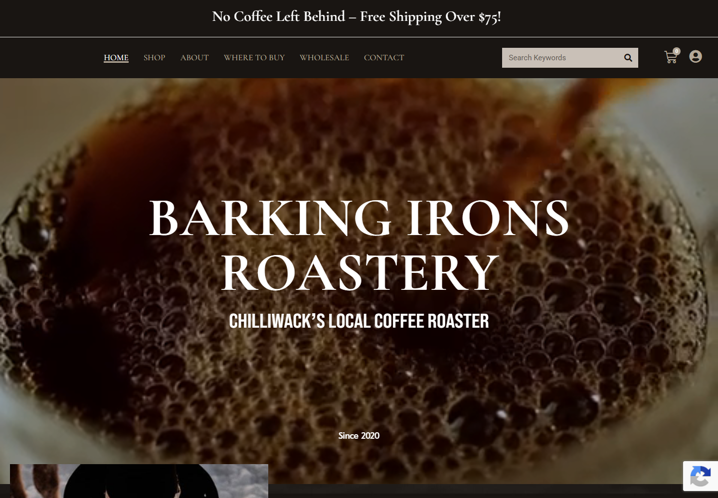 Barkingironsroastery website preview