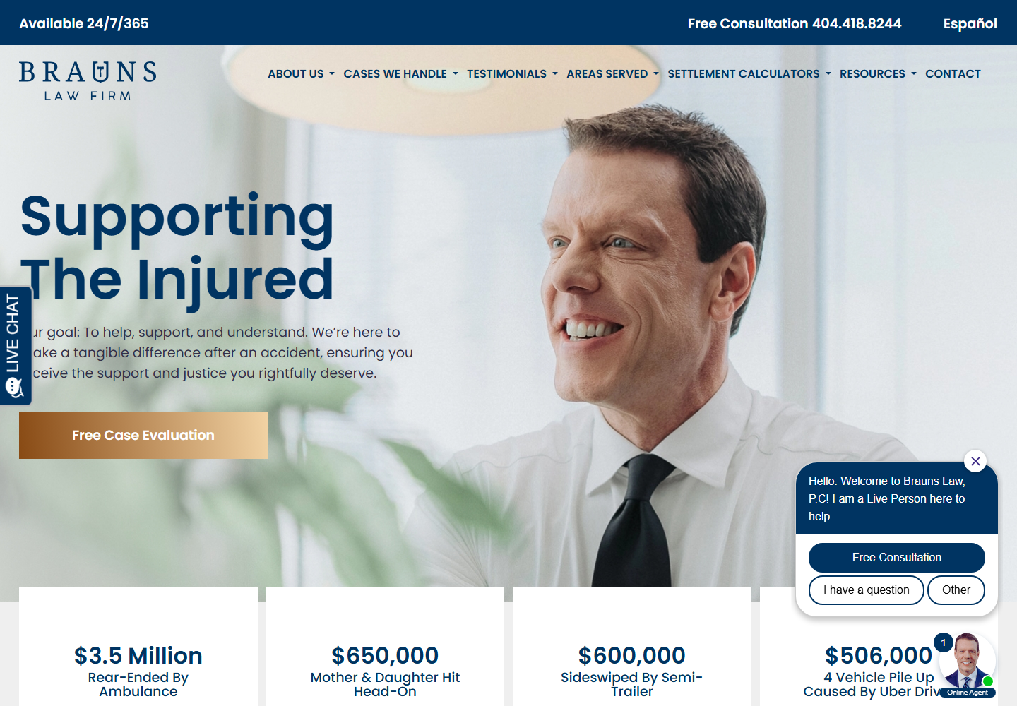 Brauns Law website preview
