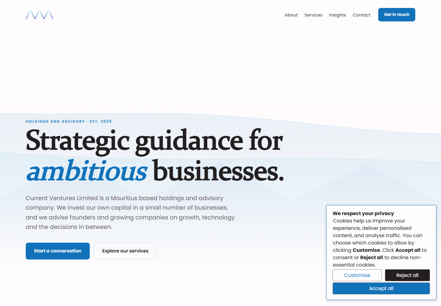 Current Ventures website preview