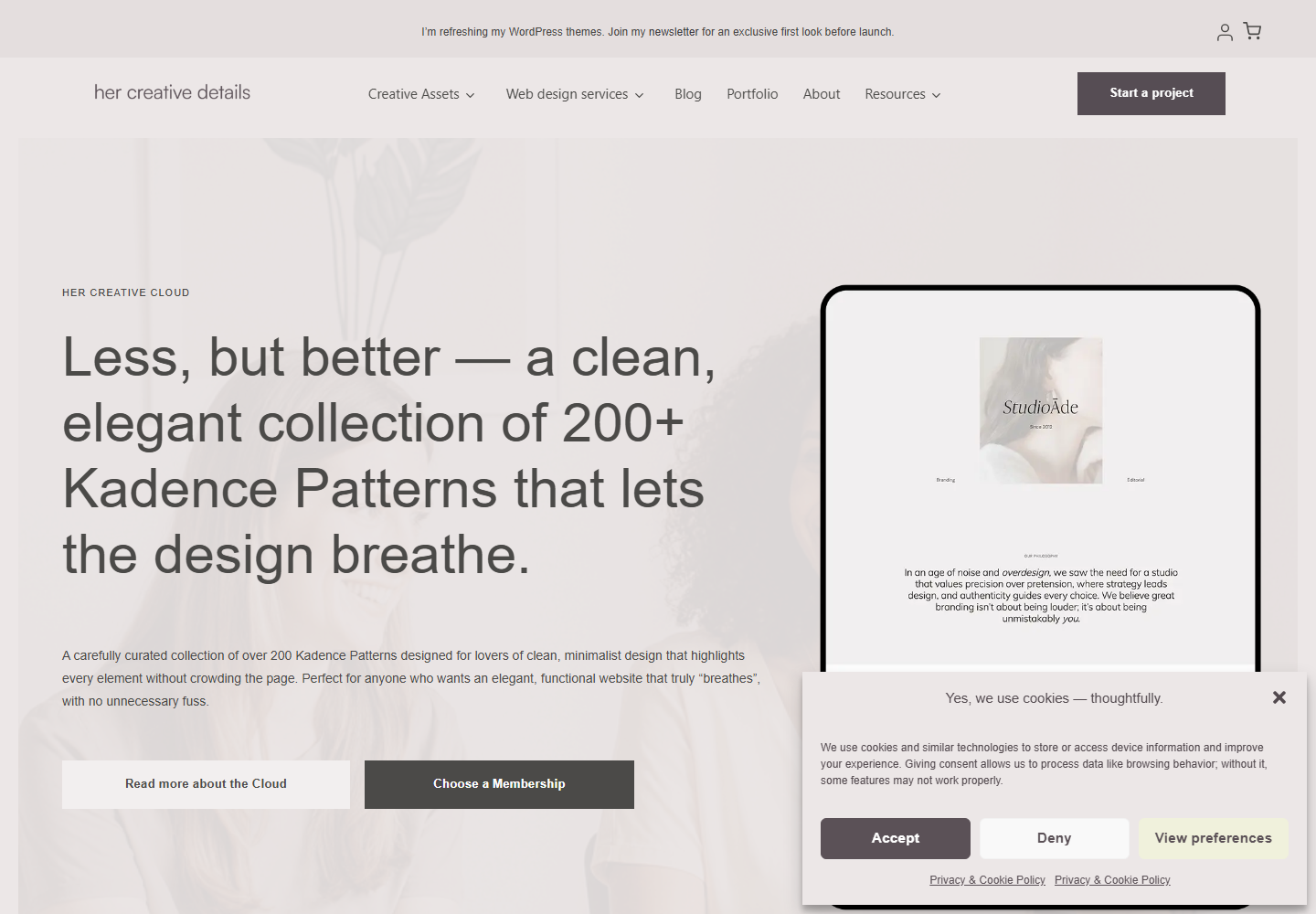 Hercreativedetails website preview