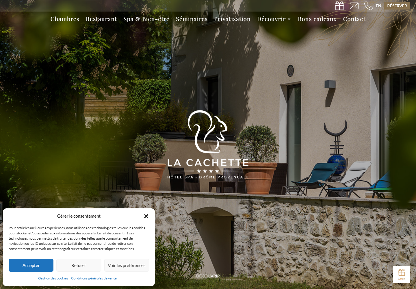 Hotellacachette website preview