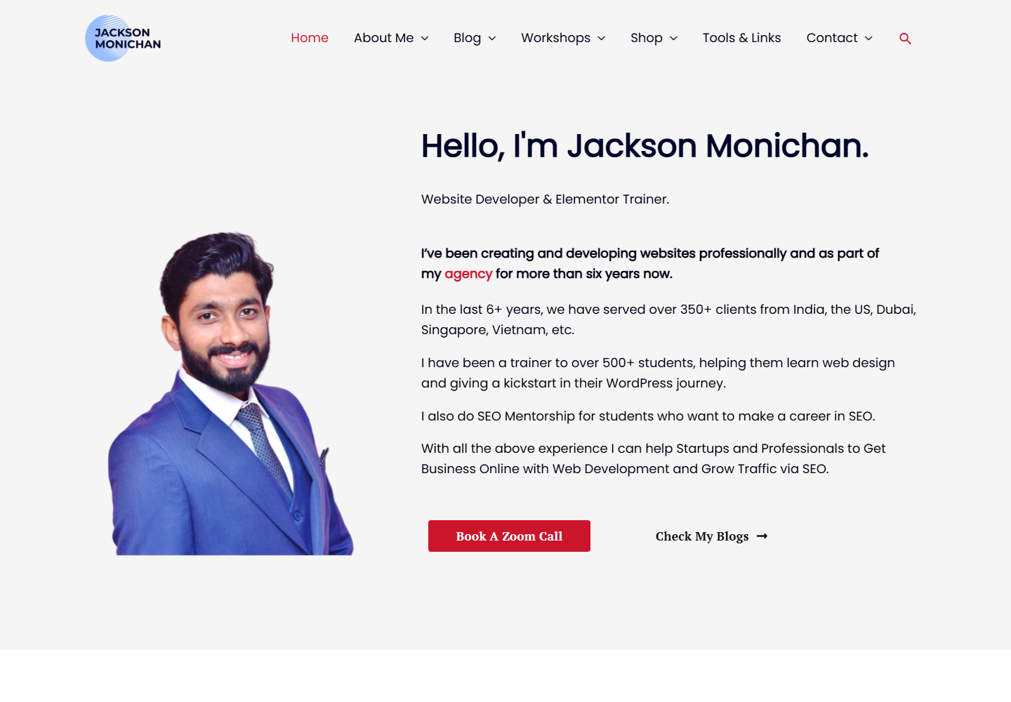 Jacksonmonichan website preview