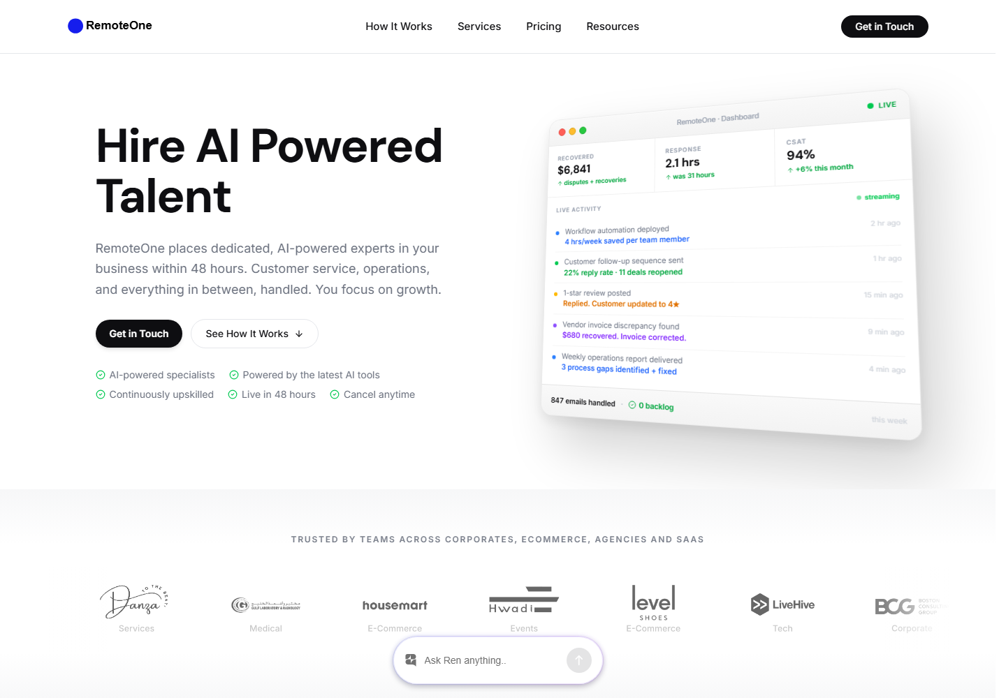 Remoteone website preview