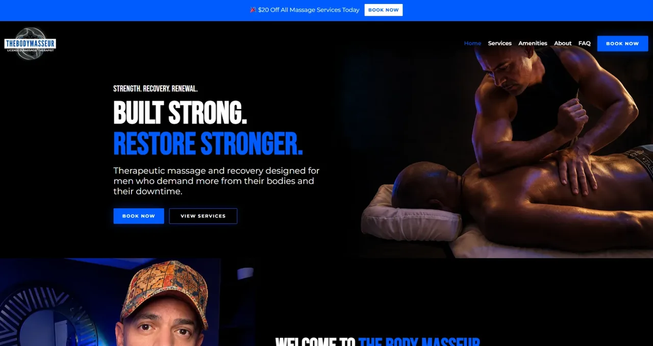 The Body Masseur website preview